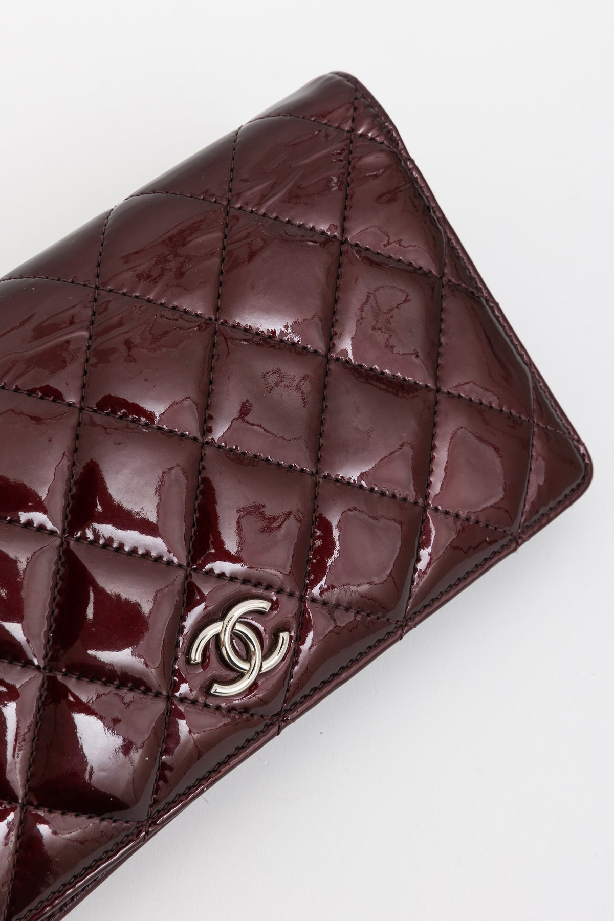Patent Yen Quilted Wallet