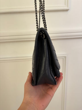 Saint Laurent Navy Crinkled Leather Baby Niki Bag