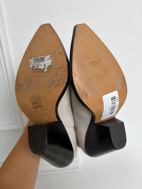 Isabel Marant Chalk Leather Cowboy Boot, 41