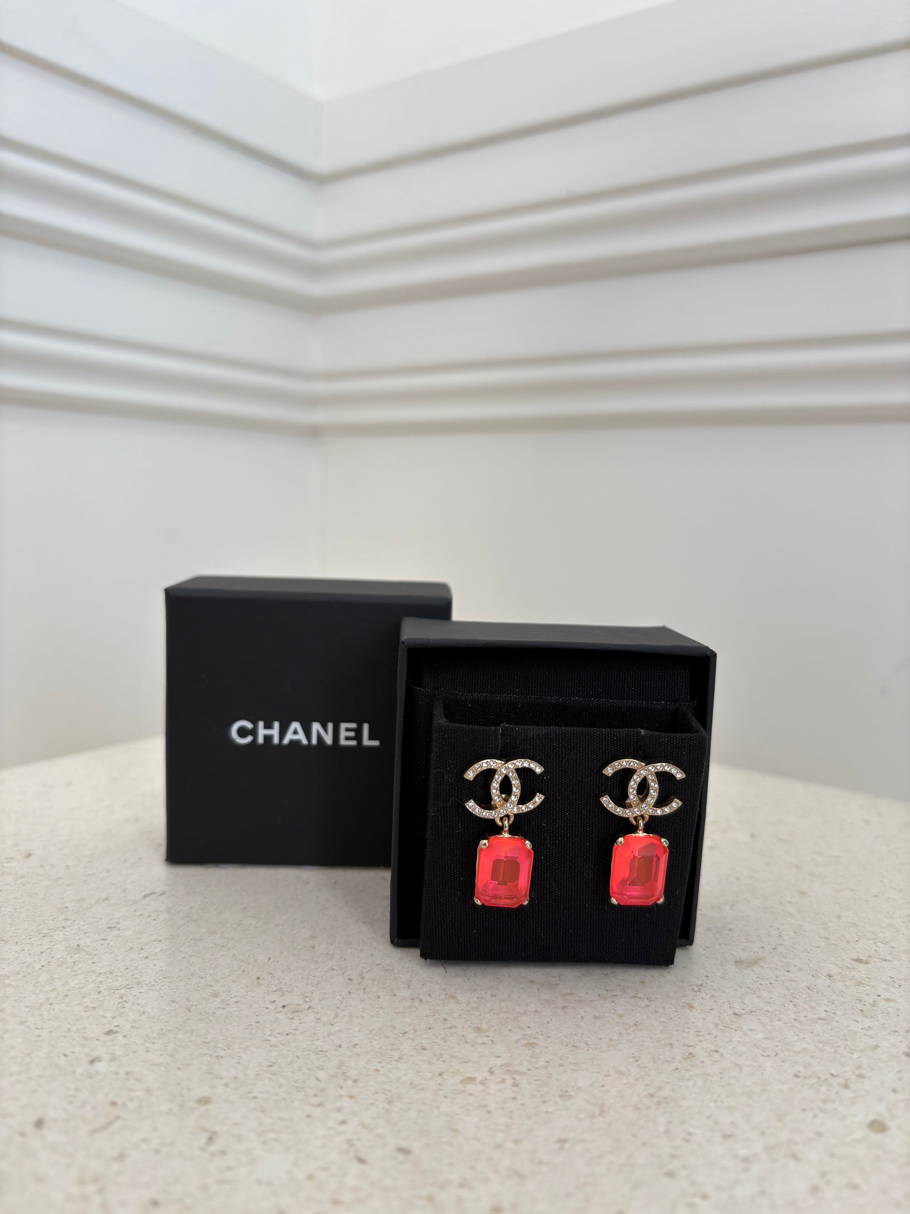 Chanel Coco Crush Pink Drop Earrings
