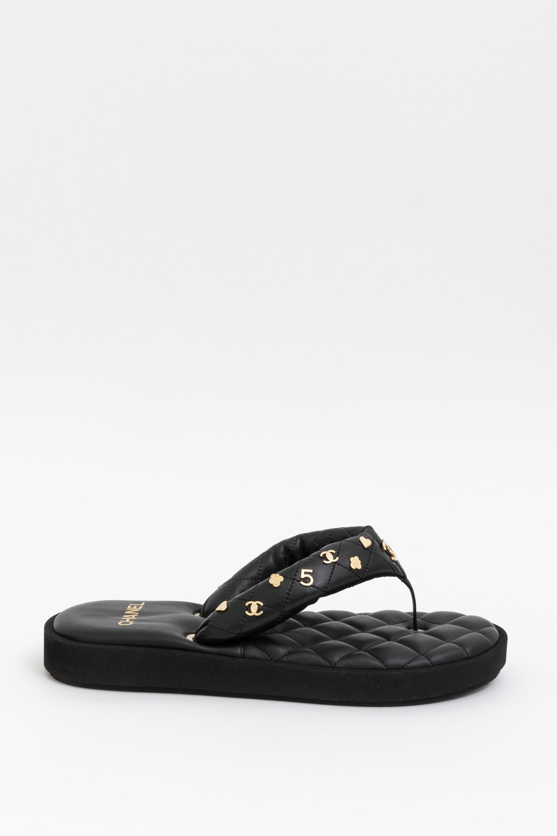 Embellished Leather Thong Sandal