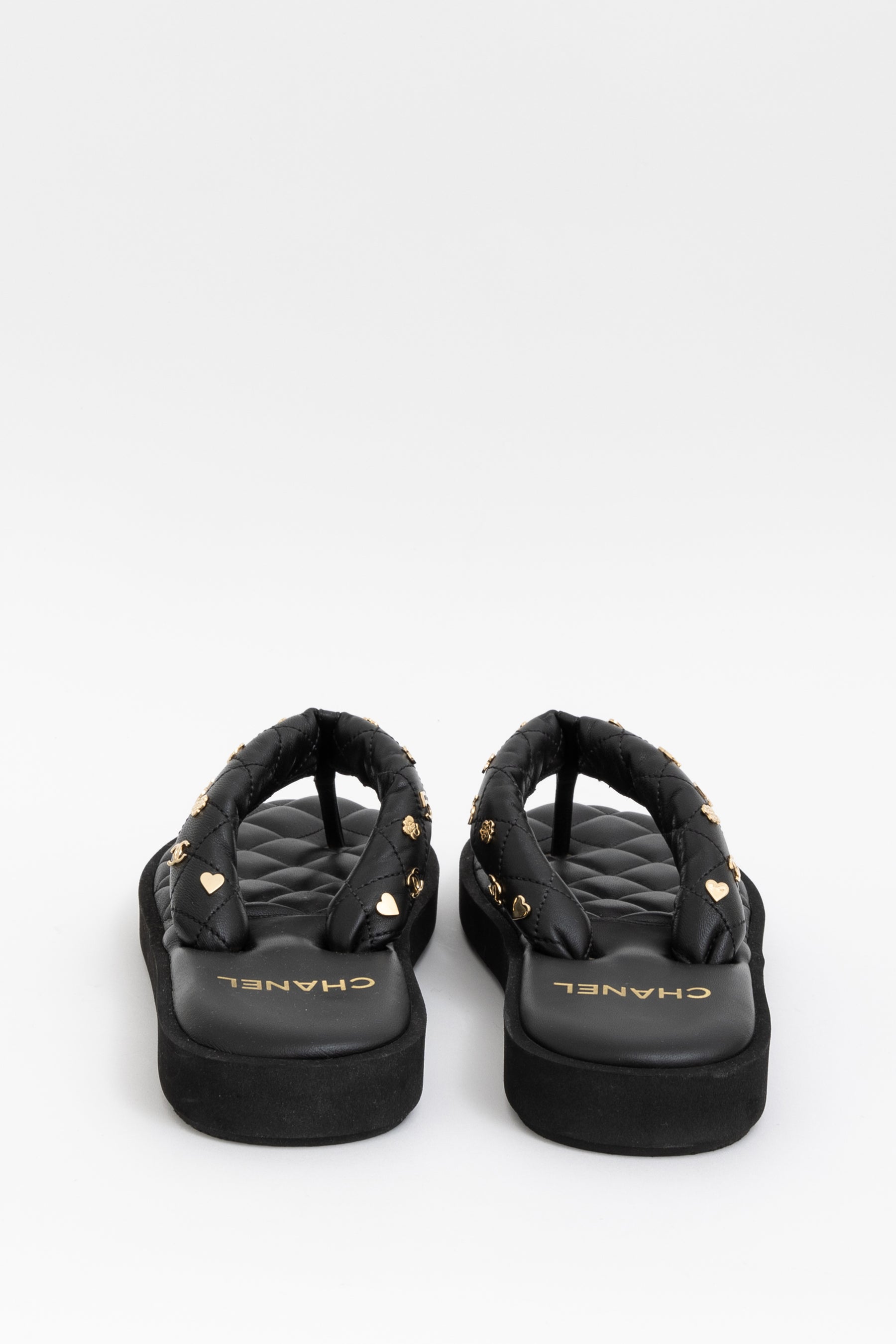 Embellished Leather Thong Sandal