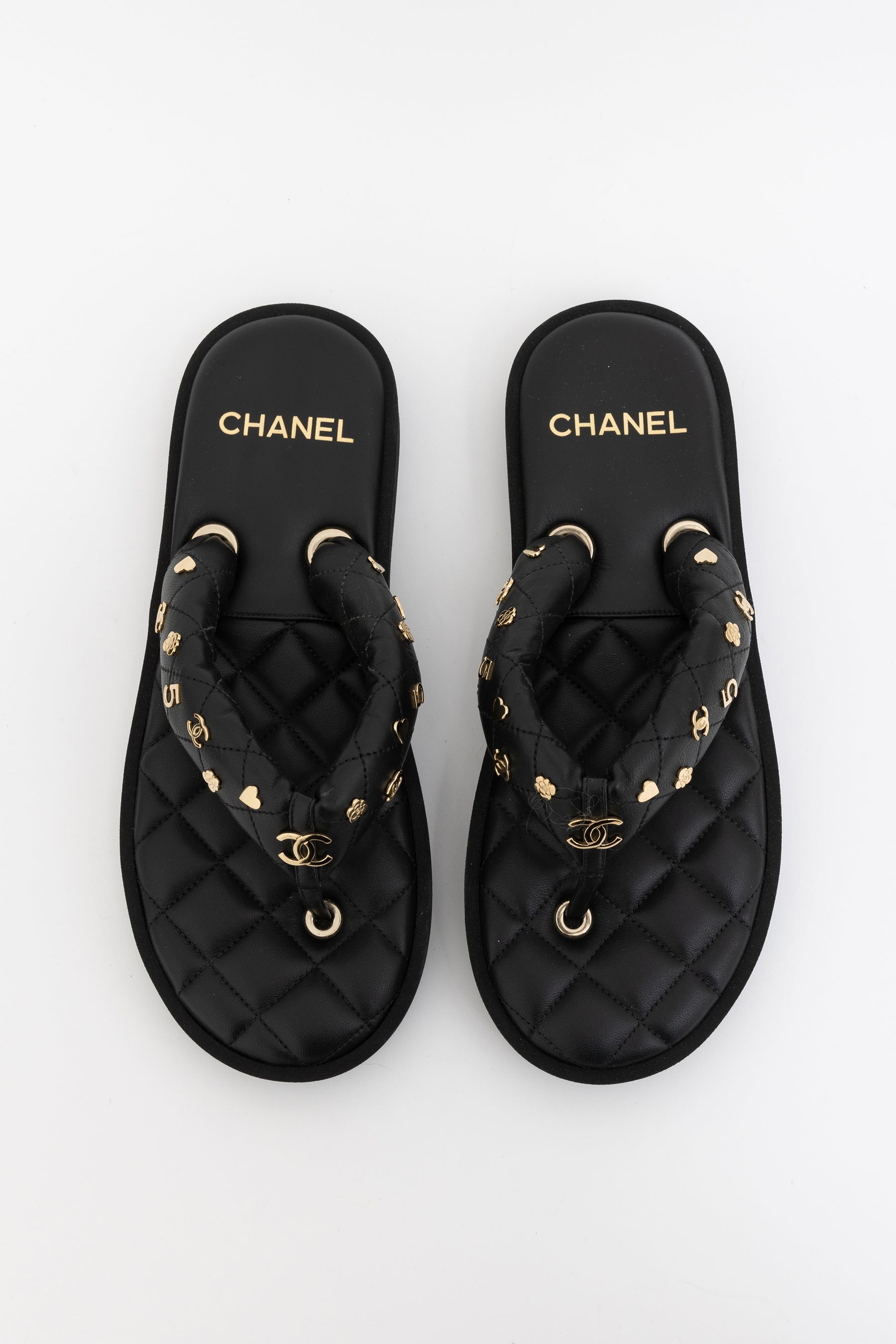 Embellished Leather Thong Sandal