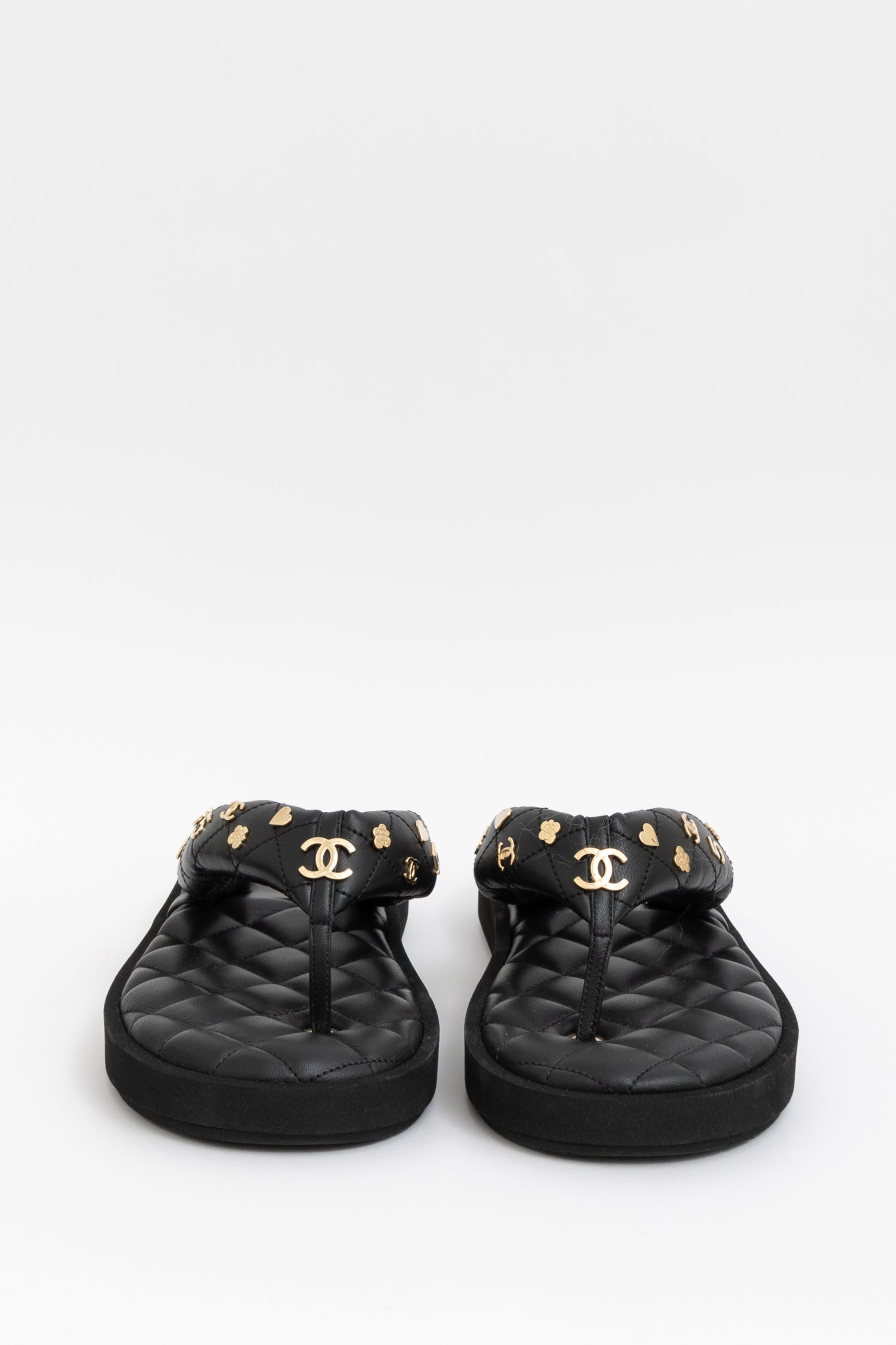 Embellished Leather Thong Sandal