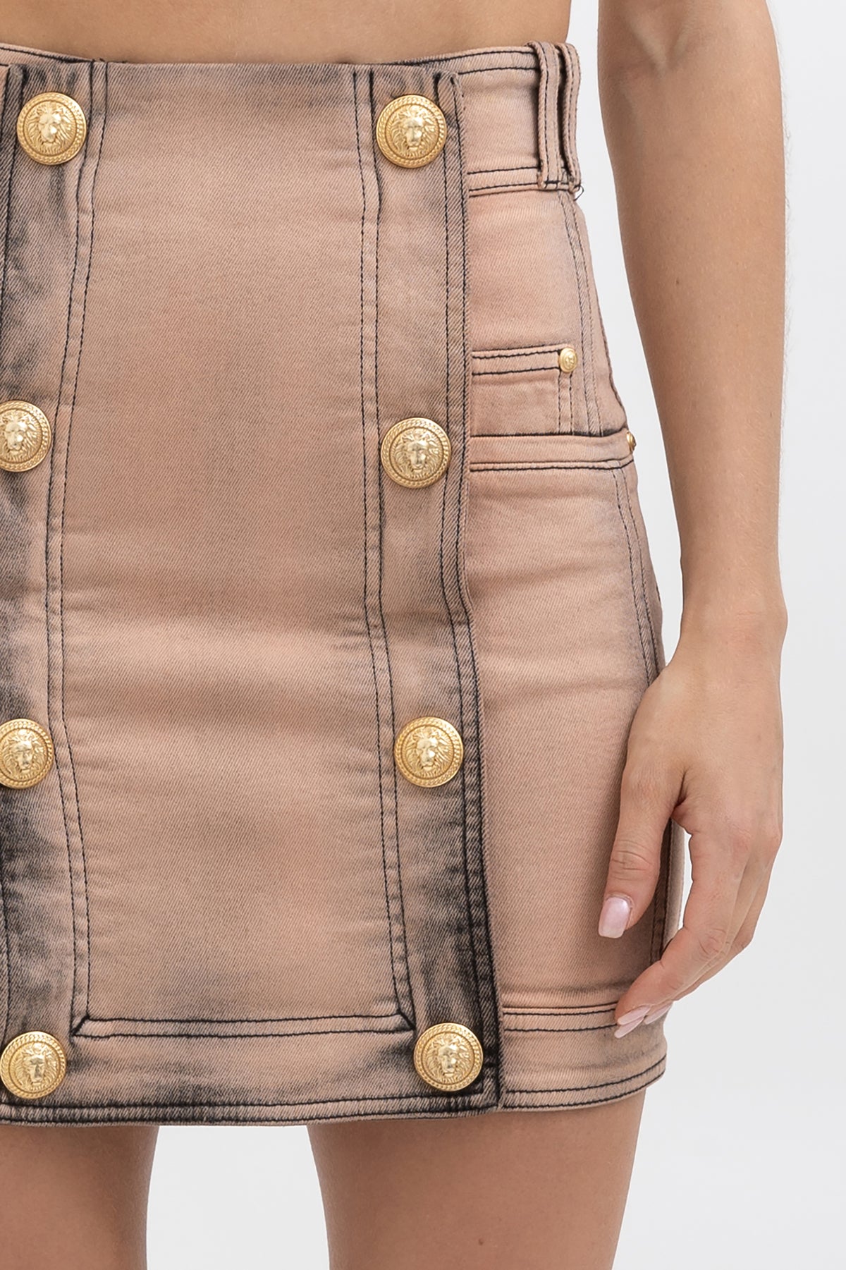 Washed Denim Mini Skirt