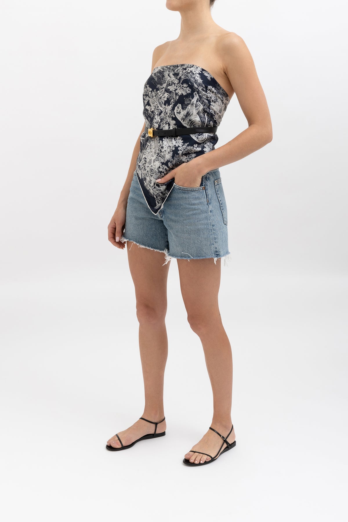 Toile de Jouy Silk Scarf Top