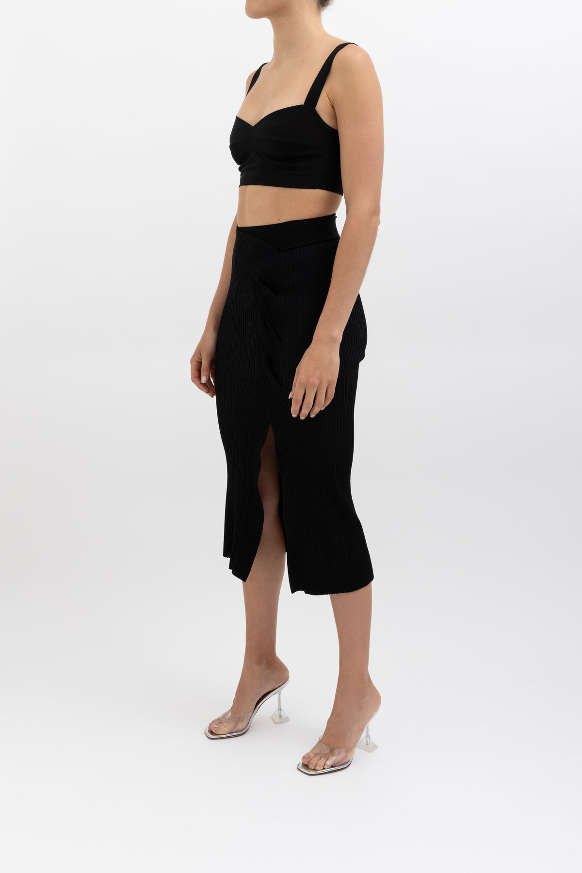 Twist Front Midi Skirt