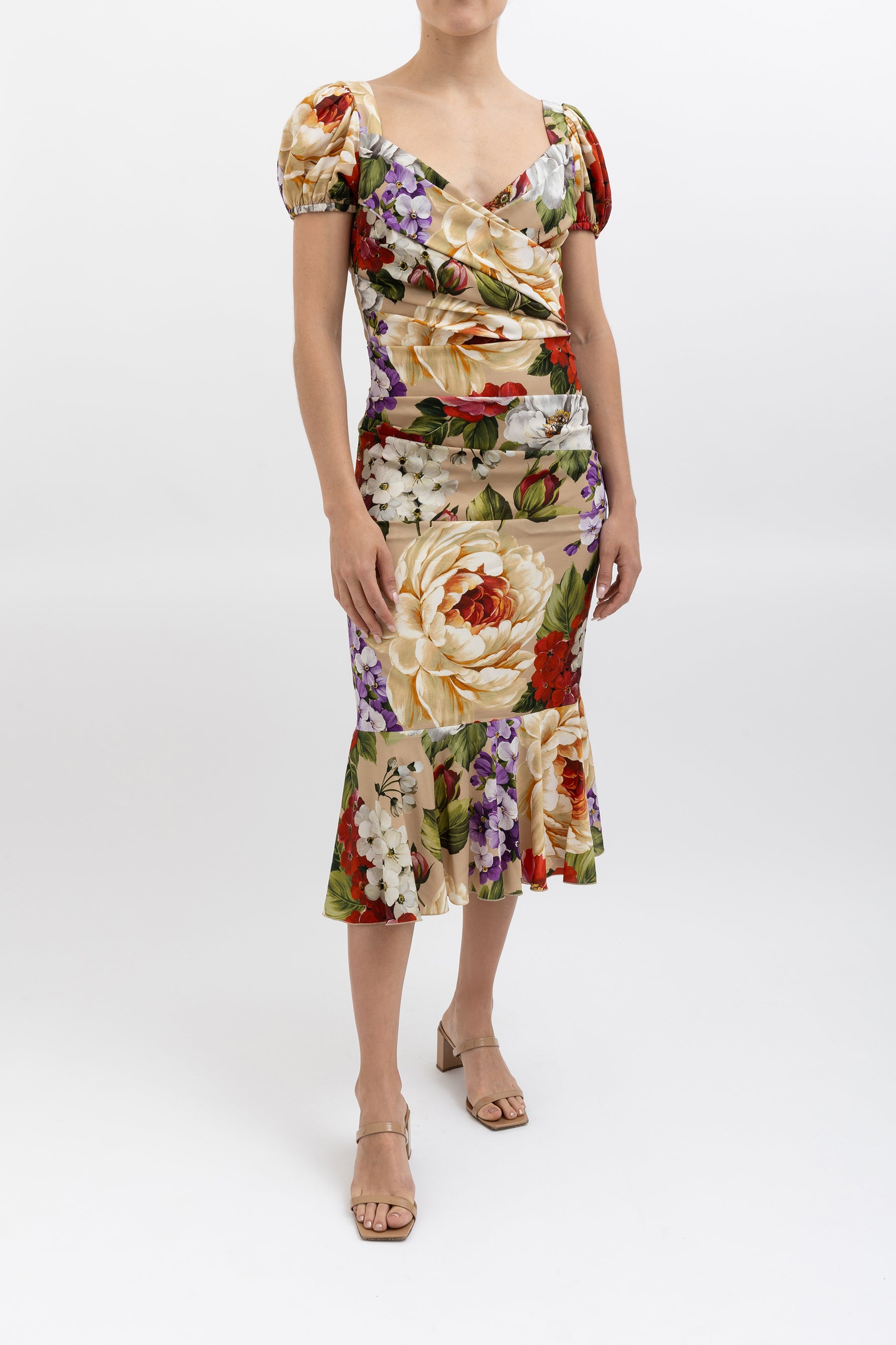 Floral Silk Midi Dress