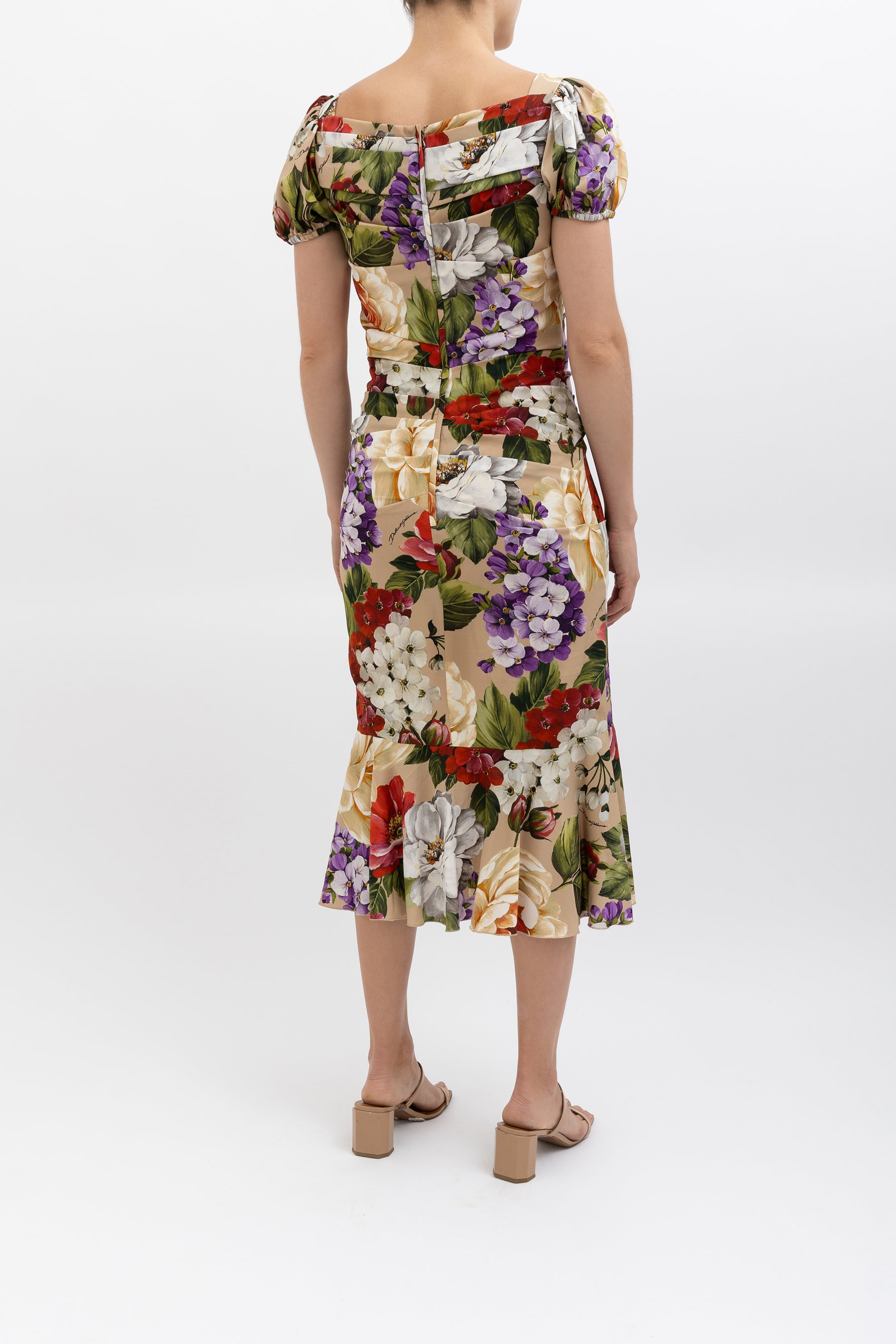 Floral Silk Midi Dress