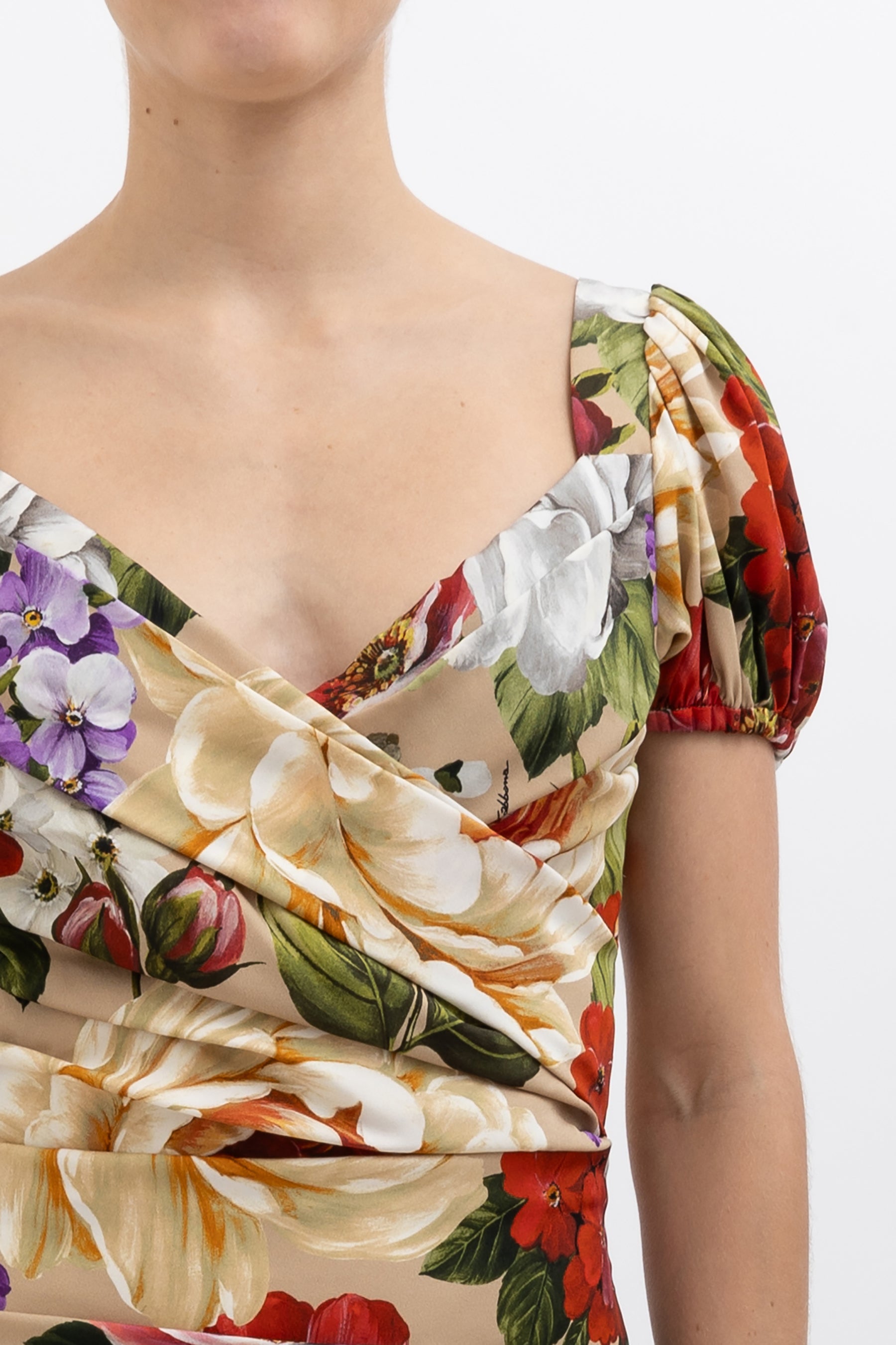 Floral Silk Midi Dress