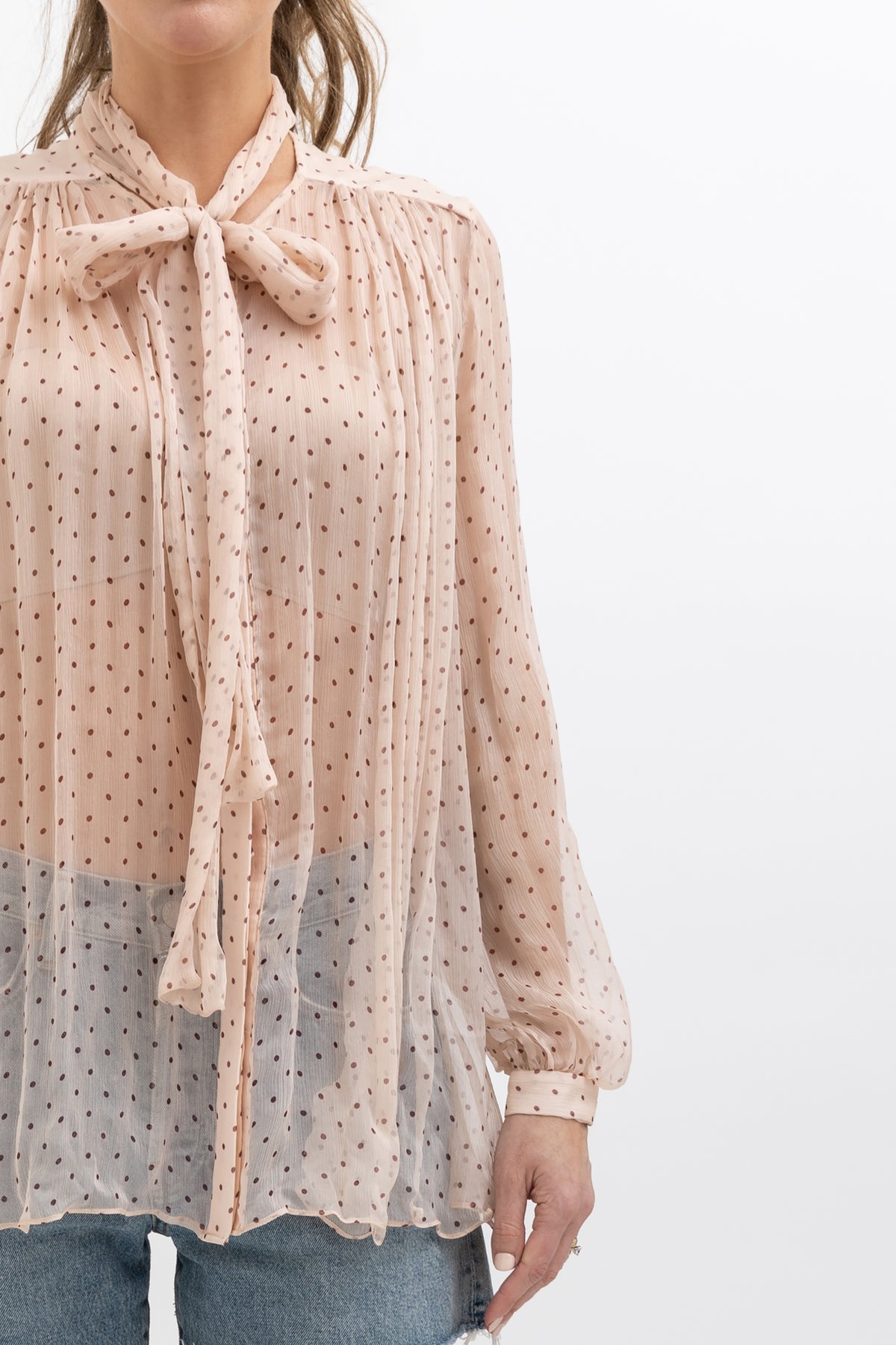 Rhythm Dot Bow Tie Blouse