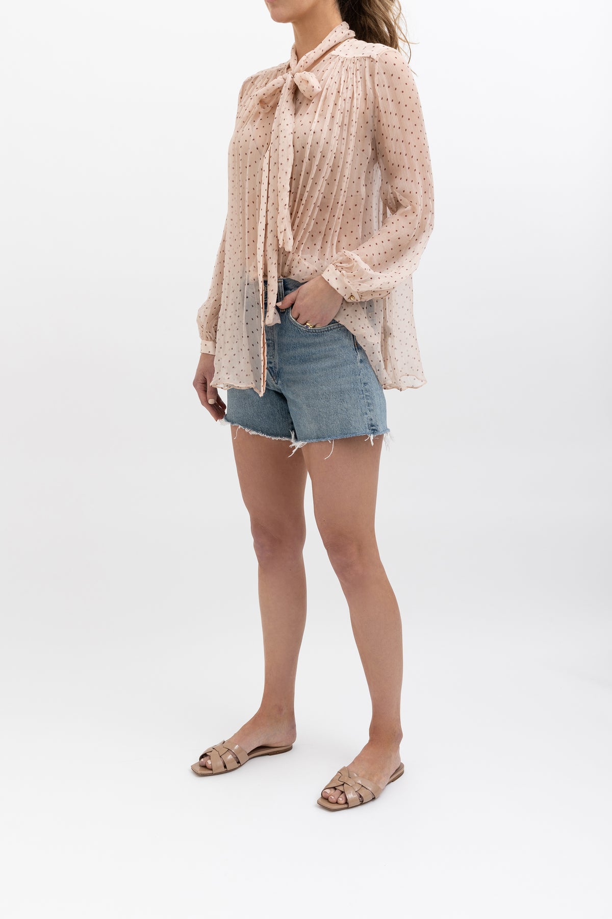 Rhythm Dot Bow Tie Blouse