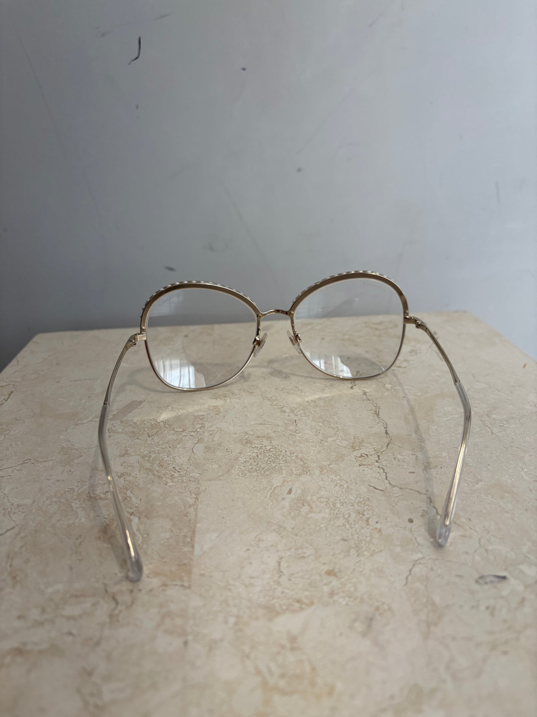 Chanel Pearl Detail Clear Glasses