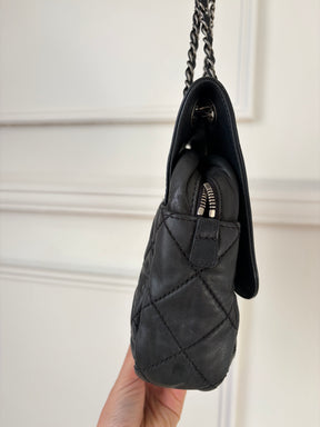 Chanel Black Leather Easy Zip Flap Bag