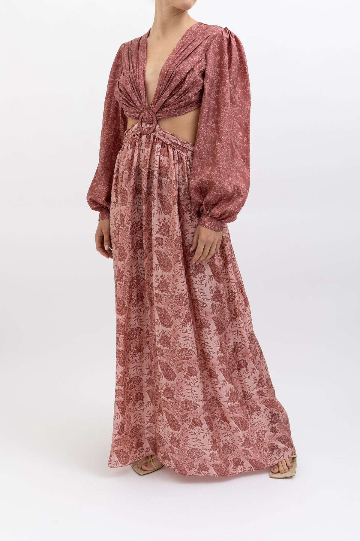 Printed Cut Out Maxi Dress