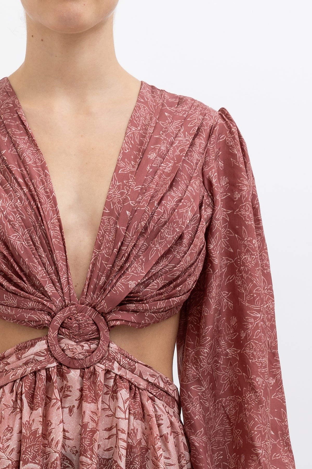 Printed Cut Out Maxi Dress