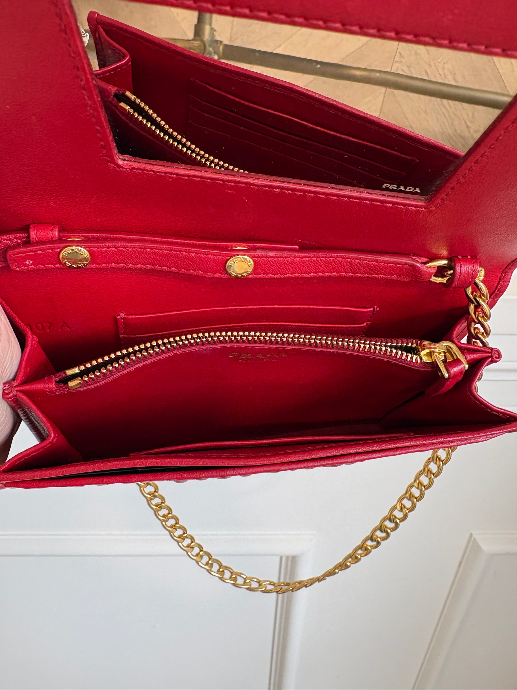 Prada Ruched Wallet On Chain