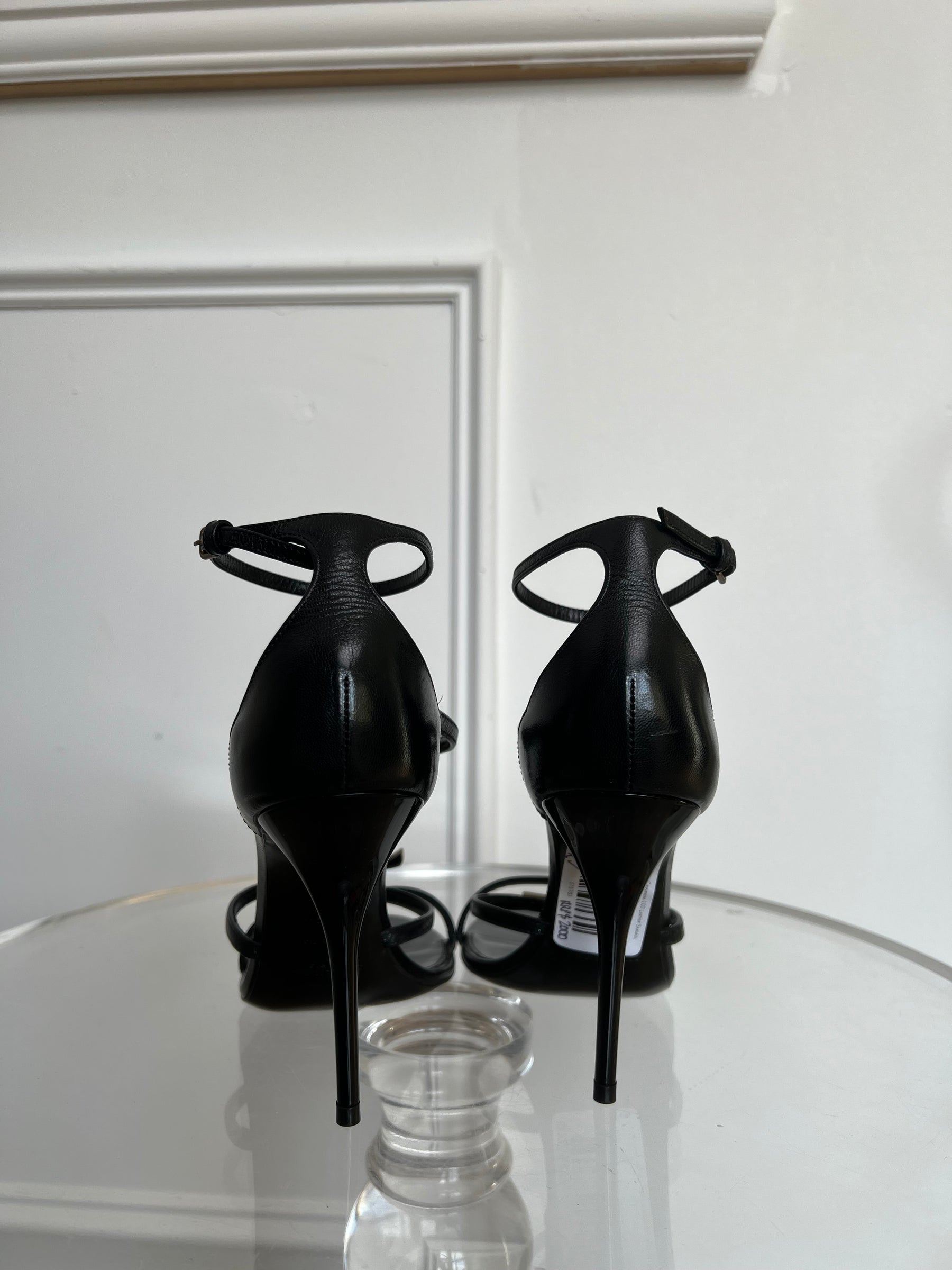 Saint Laurent Cassandra 100 Leather Sandals, 38.5