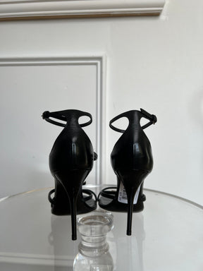 Saint Laurent Cassandra 100 Leather Sandals, 38.5