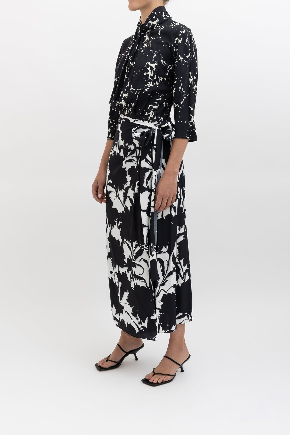 Twist Neck Midi Dress