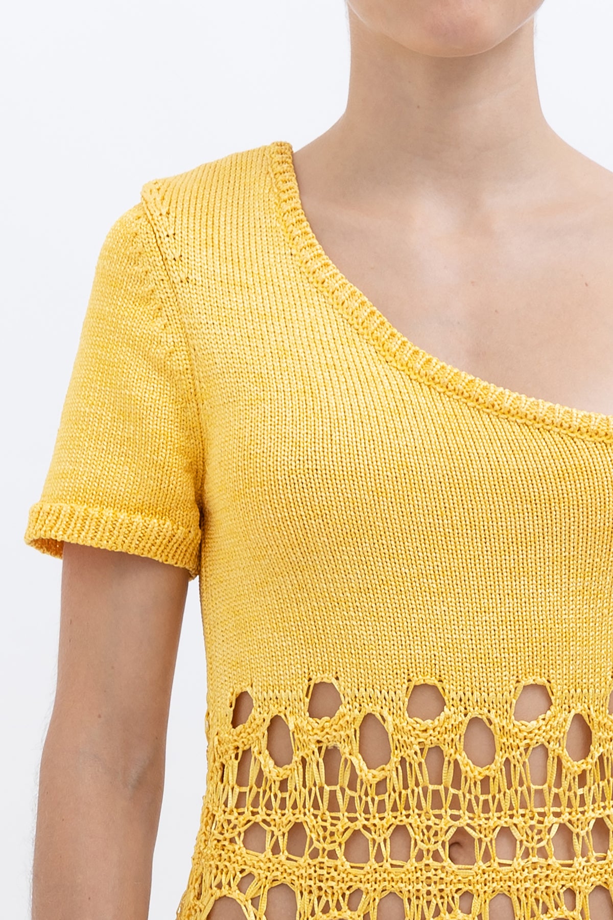One Shoulder Crochet Dress