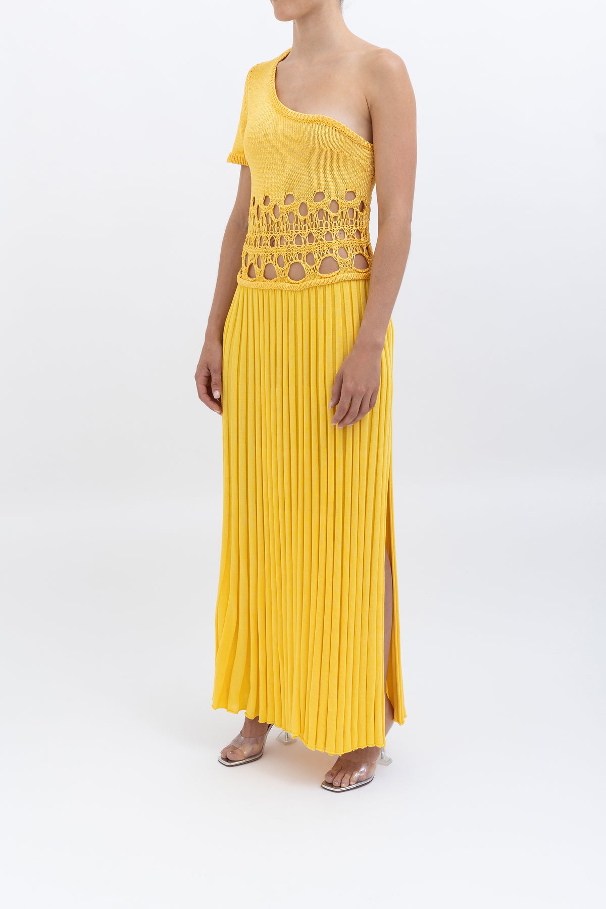 One Shoulder Crochet Dress