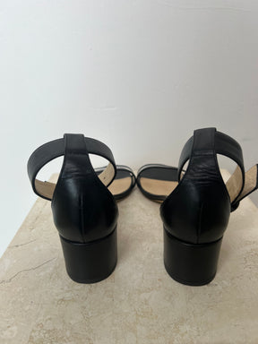Jimmy Choo Leather And PVC Block Heel Sandal, 37