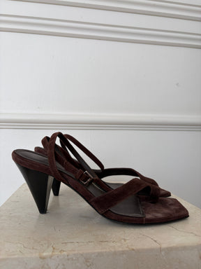 Camilla and Marc Brown Suede Ankle Strap Heels, 39