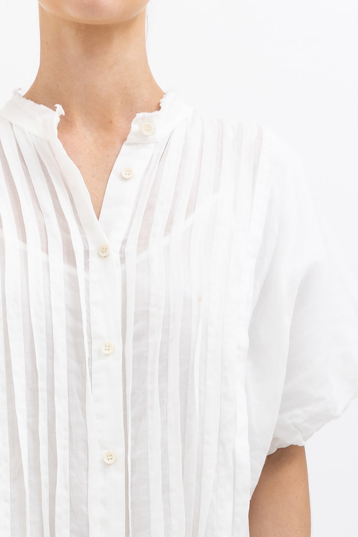 White Pin Tuck Maxi Dress
