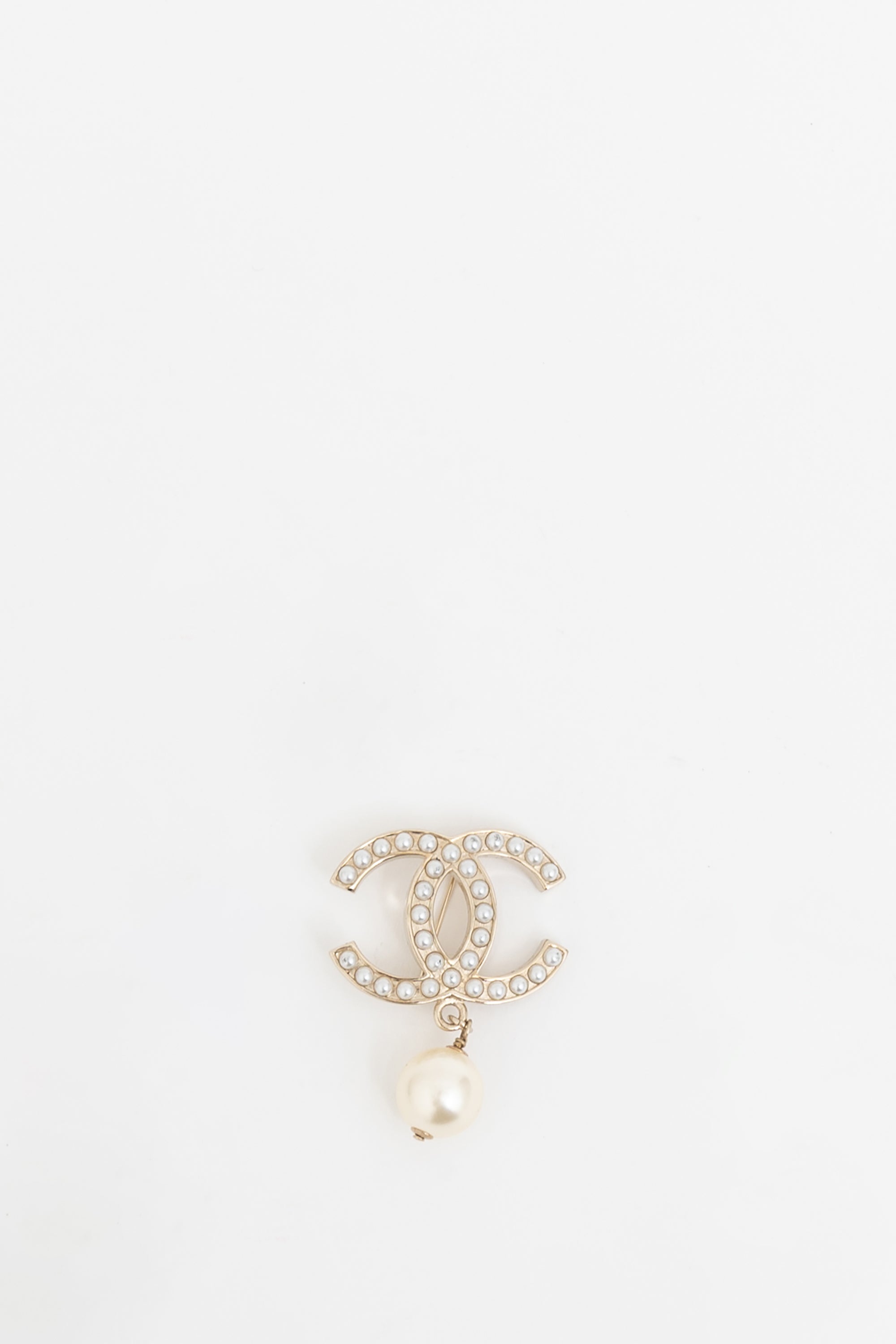 Faux Pearl Drop Brooch