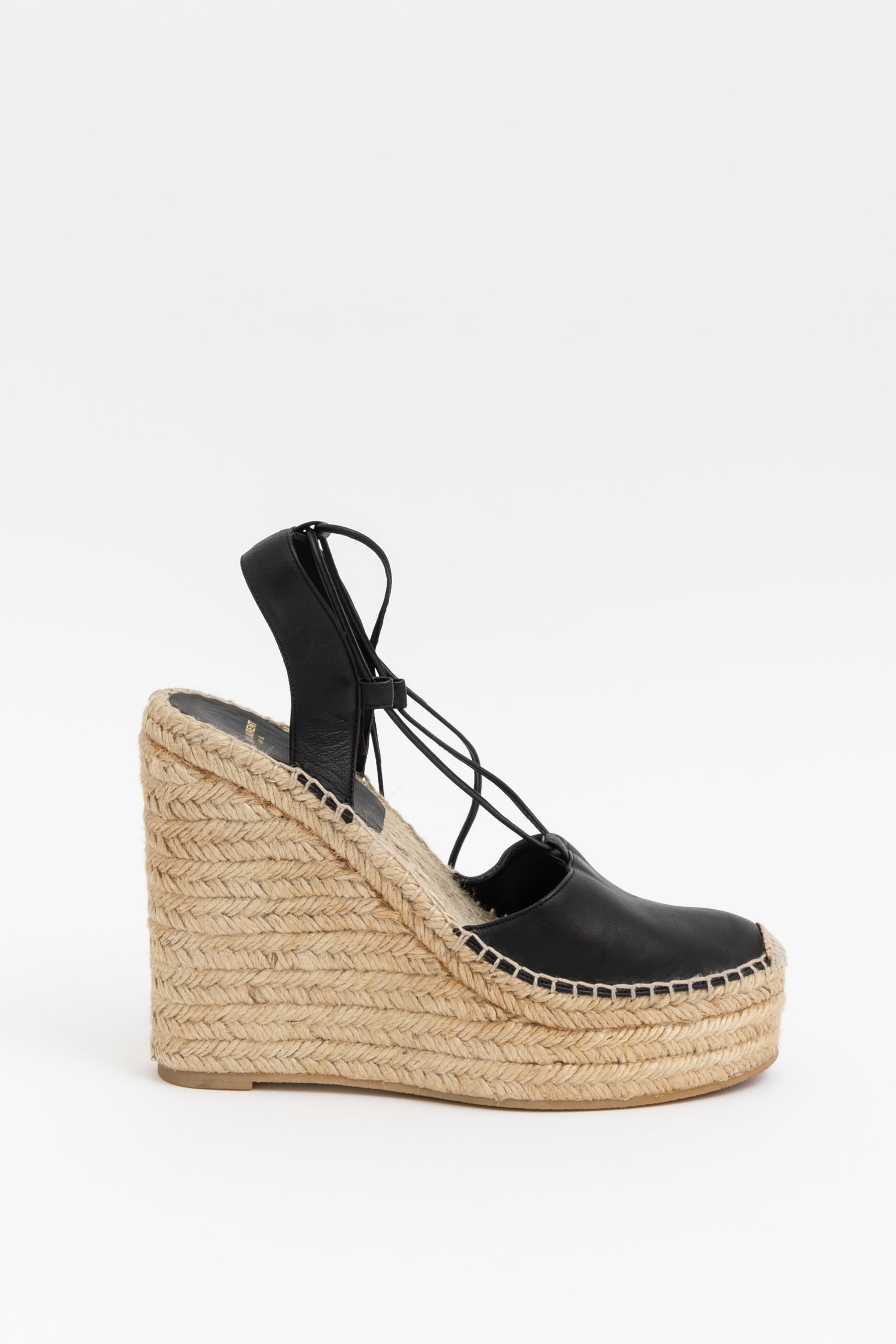 Leather Wedge Espadrilles