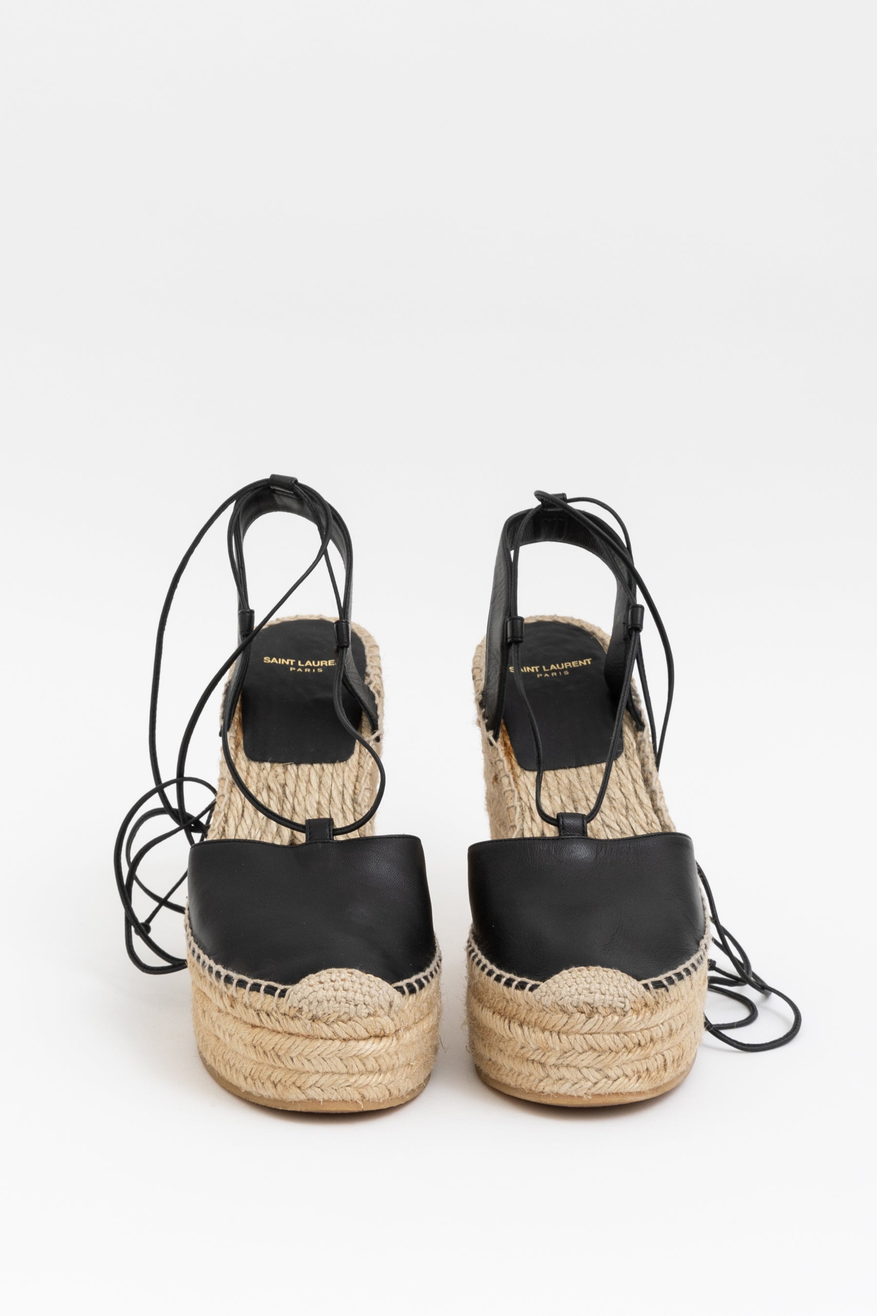 Leather Wedge Espadrilles