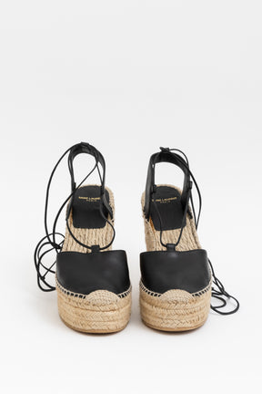 Leather Wedge Espadrilles