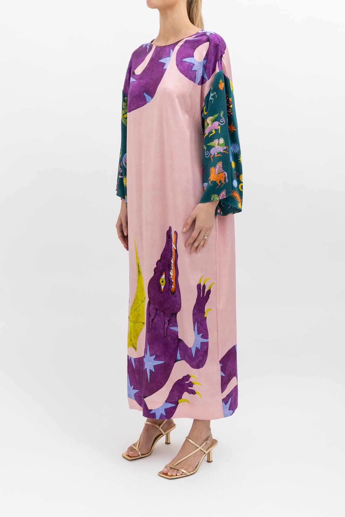 Superhero Silk Satin Midi Dress