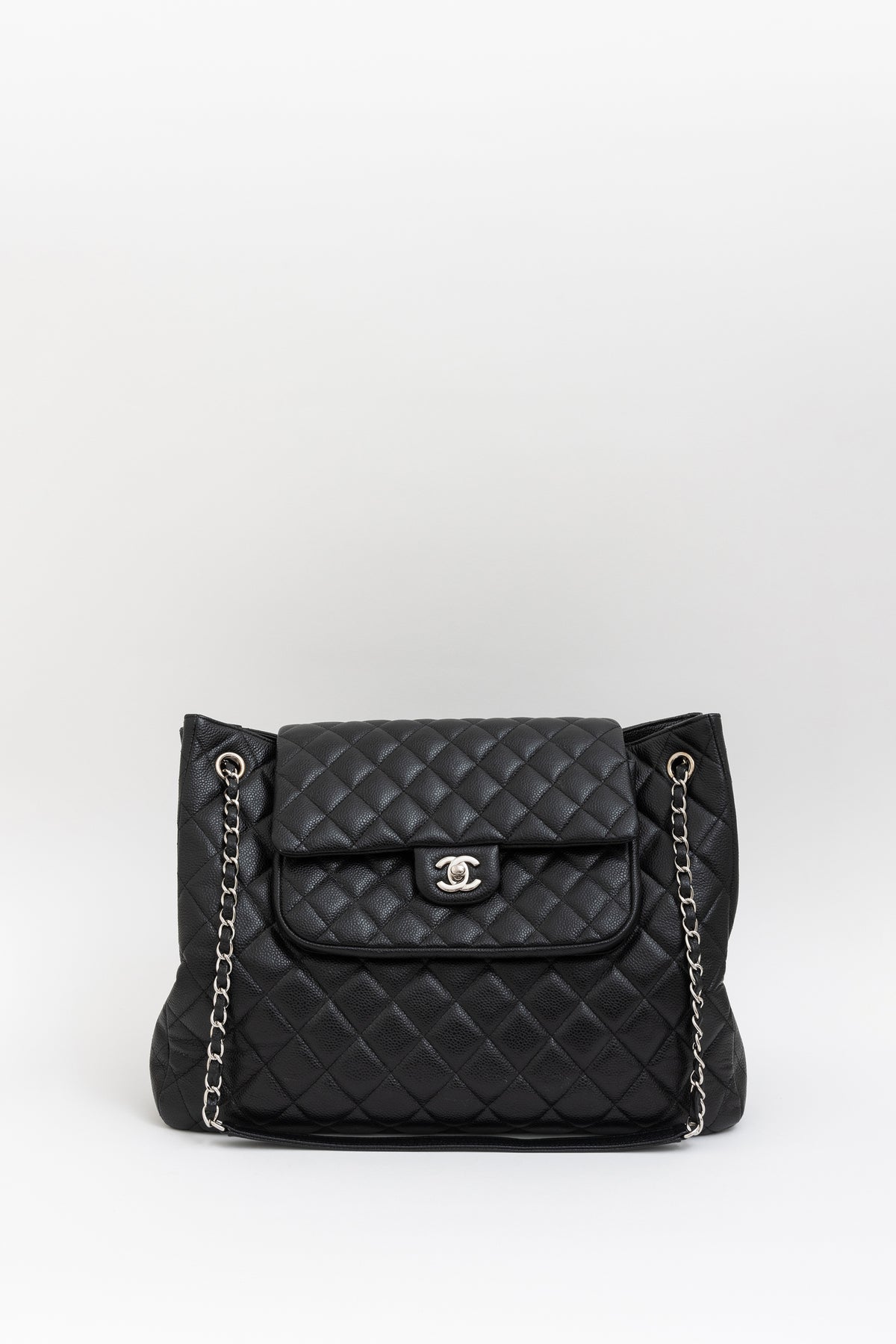 Paris-Edinburgh Quilted Caviar Tote Bag