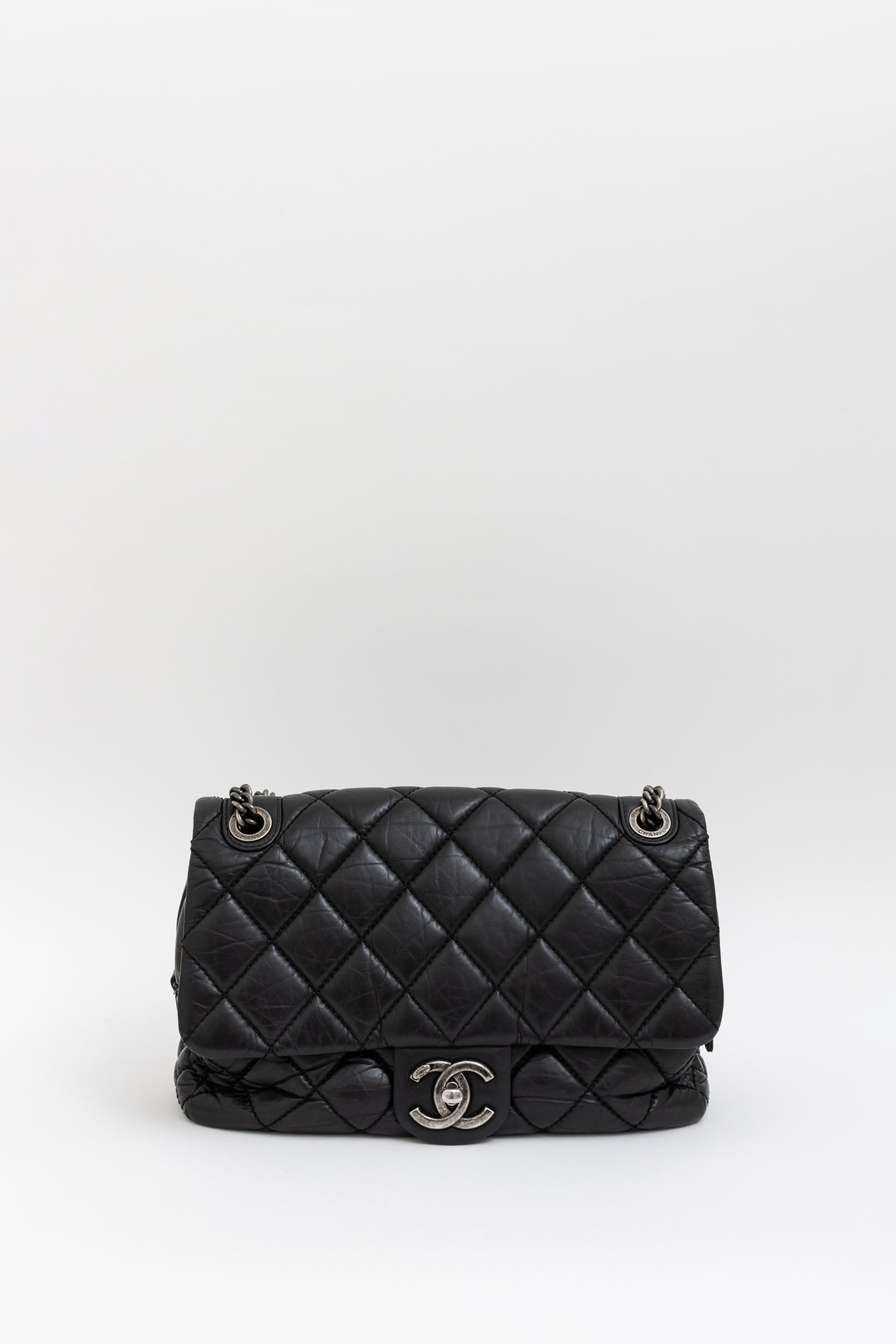 Crumpled Calfskin Portobello Flap Bag