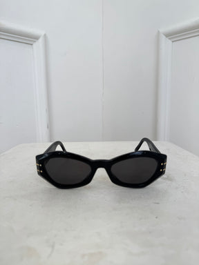 Dior Black Geometric Oval Sunglasses
