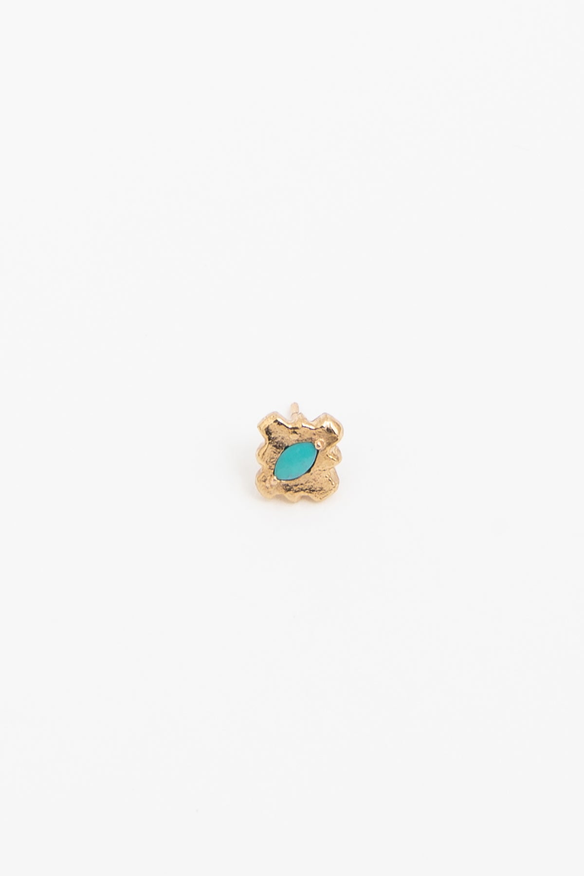 Gold Turquoise Single Stud Earring