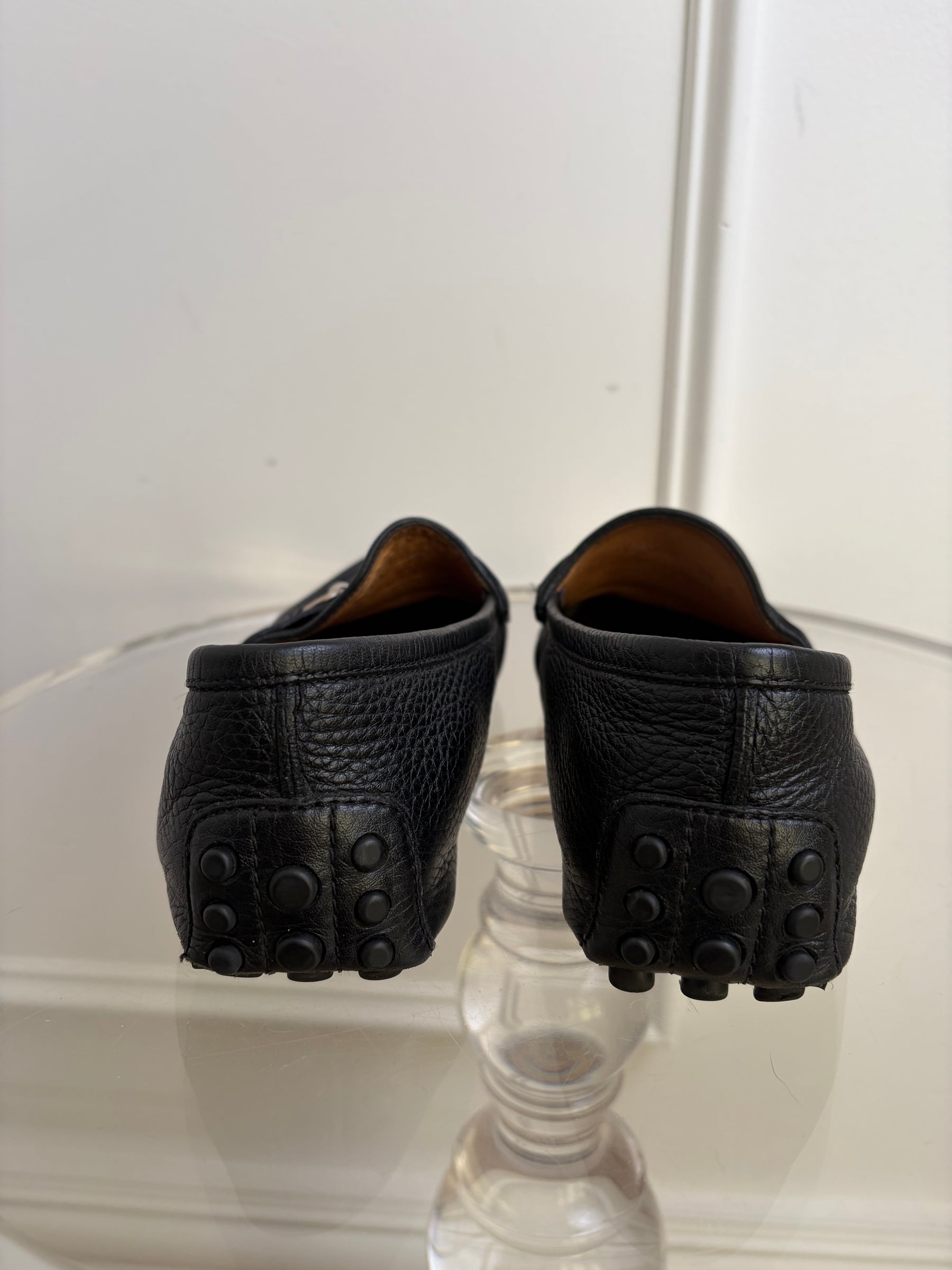 Gucci Black Leather Horsebit Driving Shoes, 6.5 UK