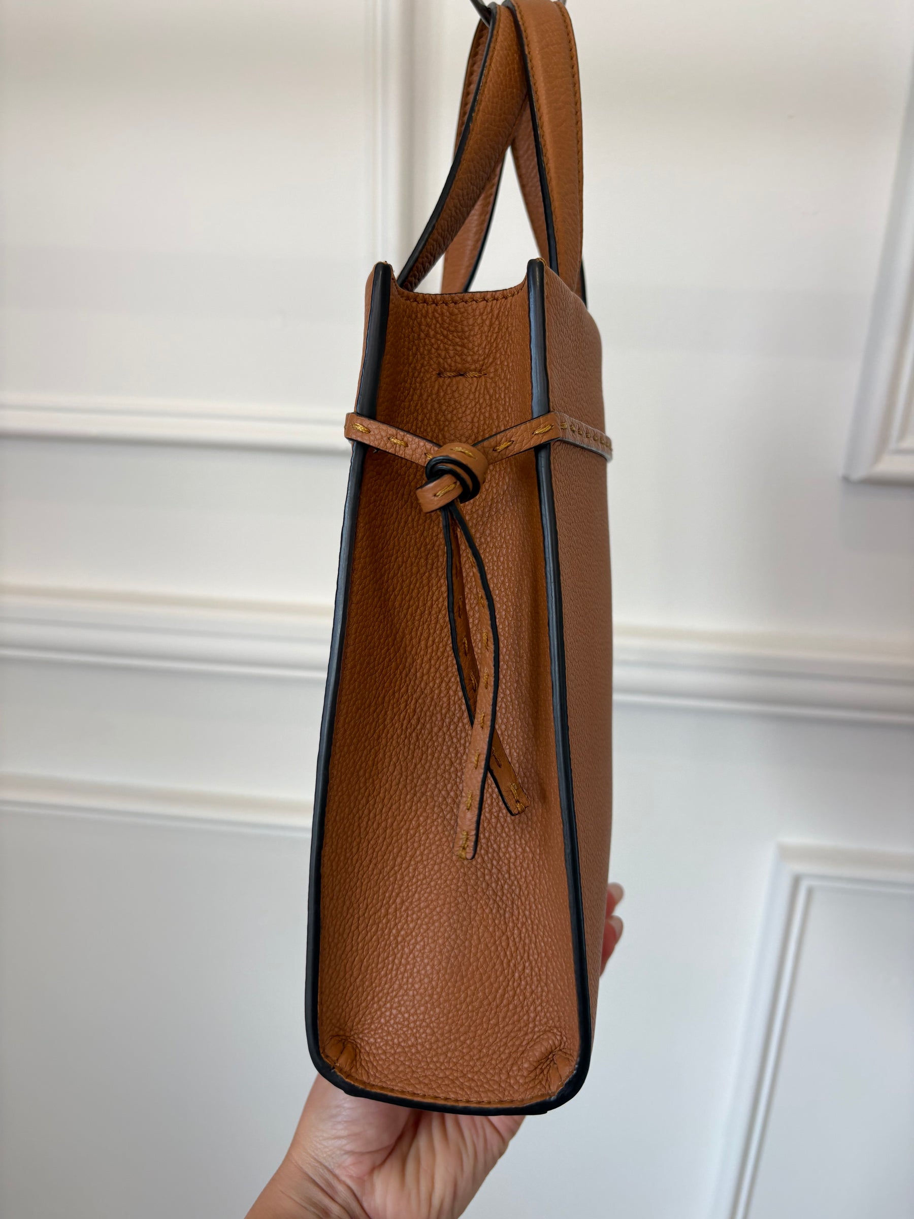 Fendi Tan Leather Go To Mini Shopper Tote