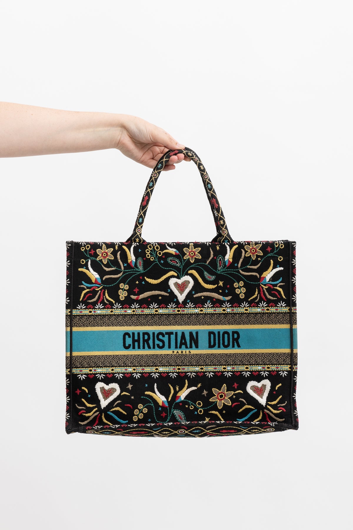 Large Embroidered Book Tote Bag