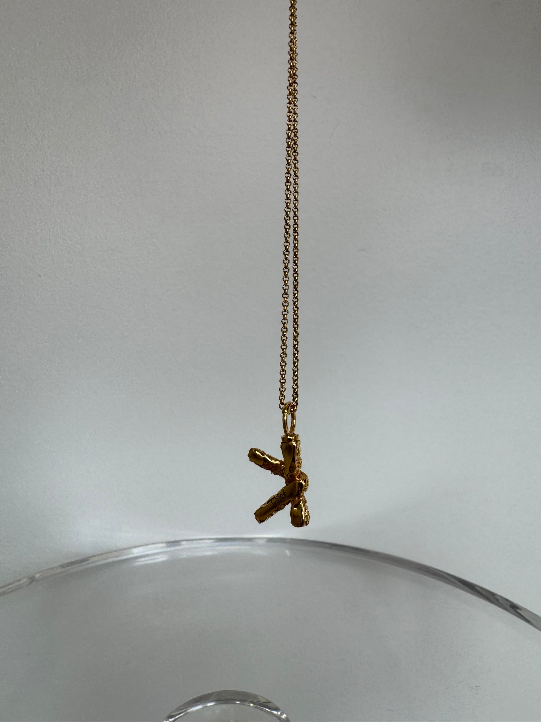 Chloé "K" Alphabet Necklace Gold Tone