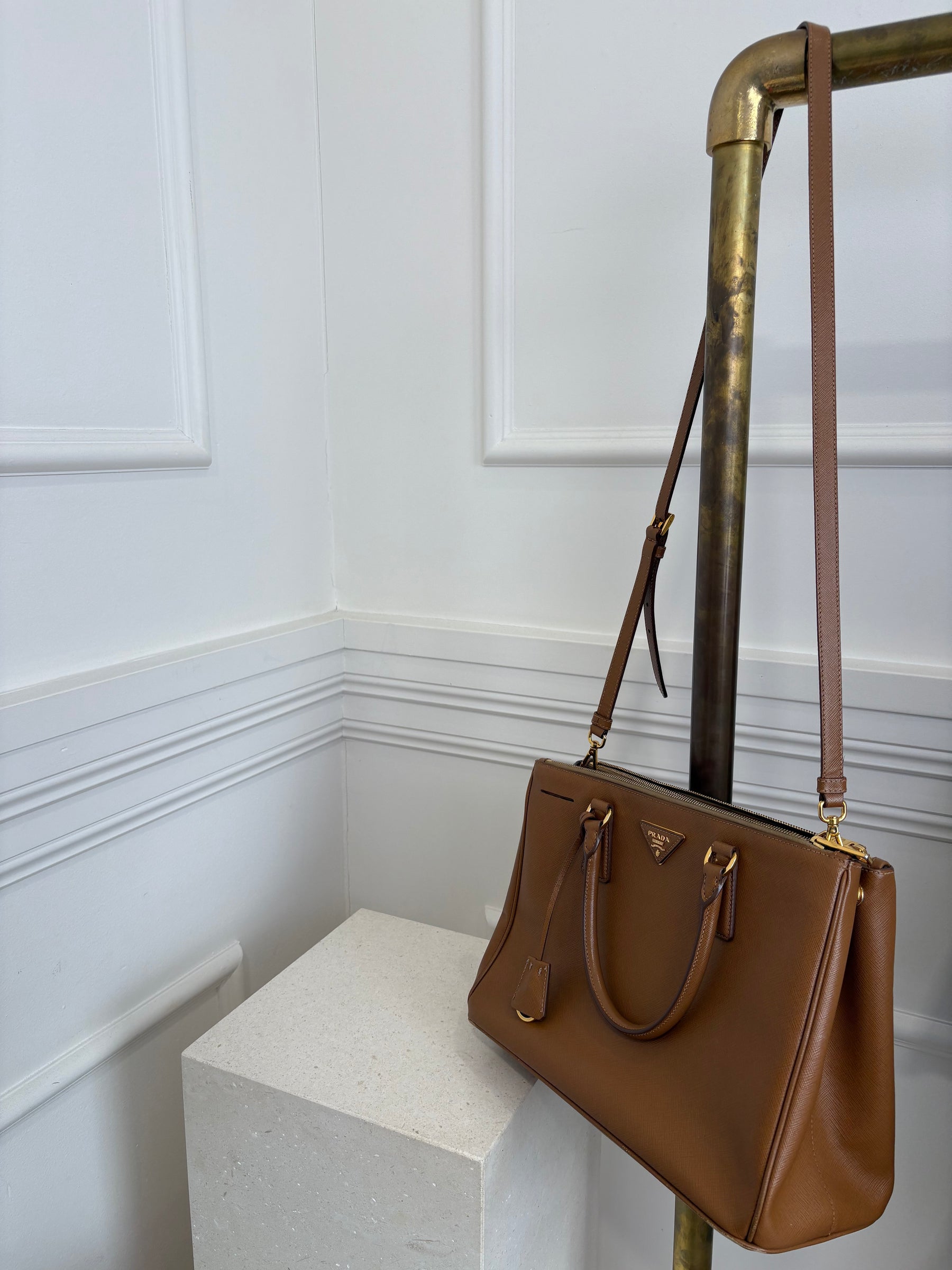 Prada Tan Saffiano Leather Galleria Tote