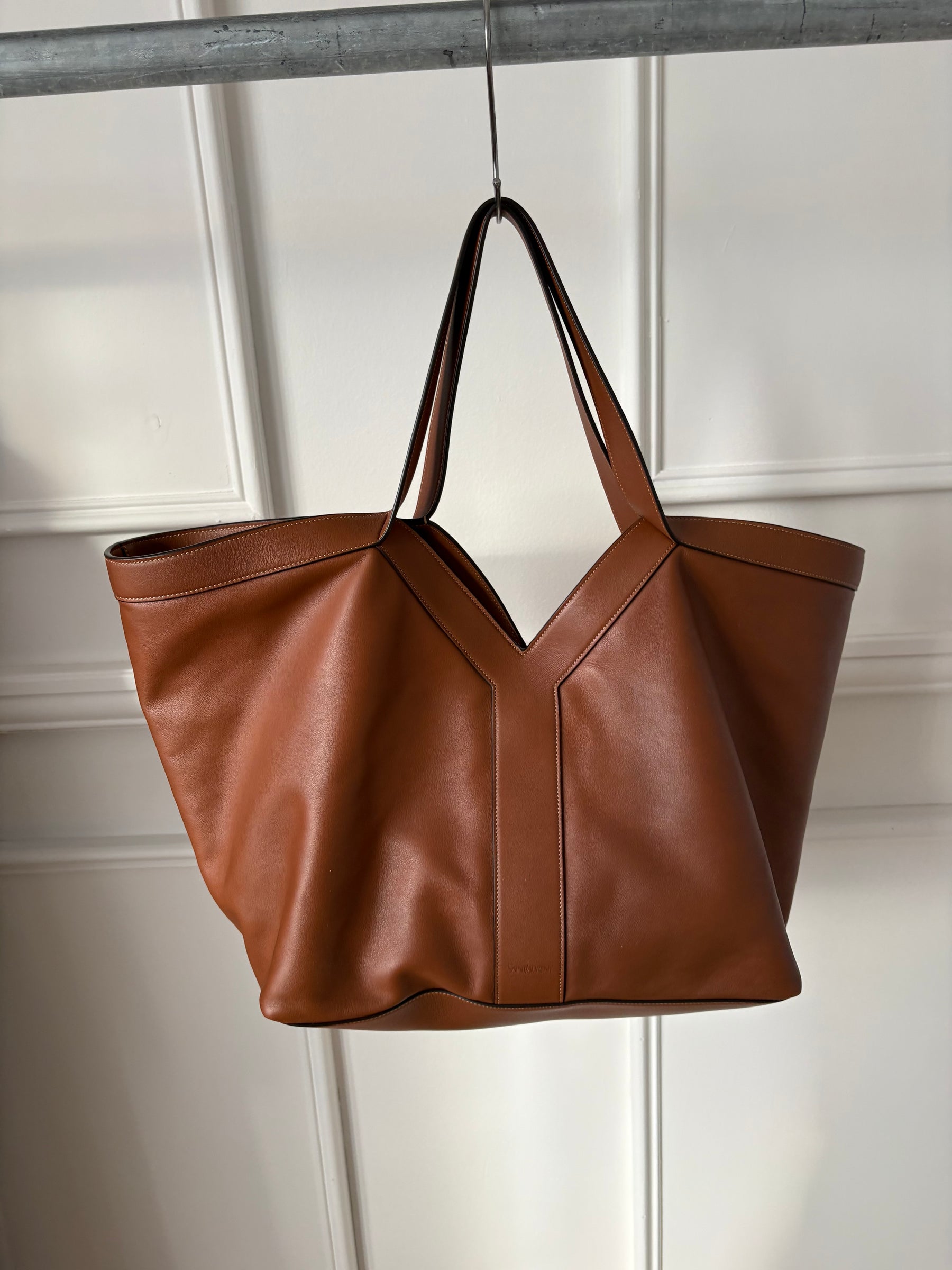 Saint Laurent Tan Leather  Y Tote Bag