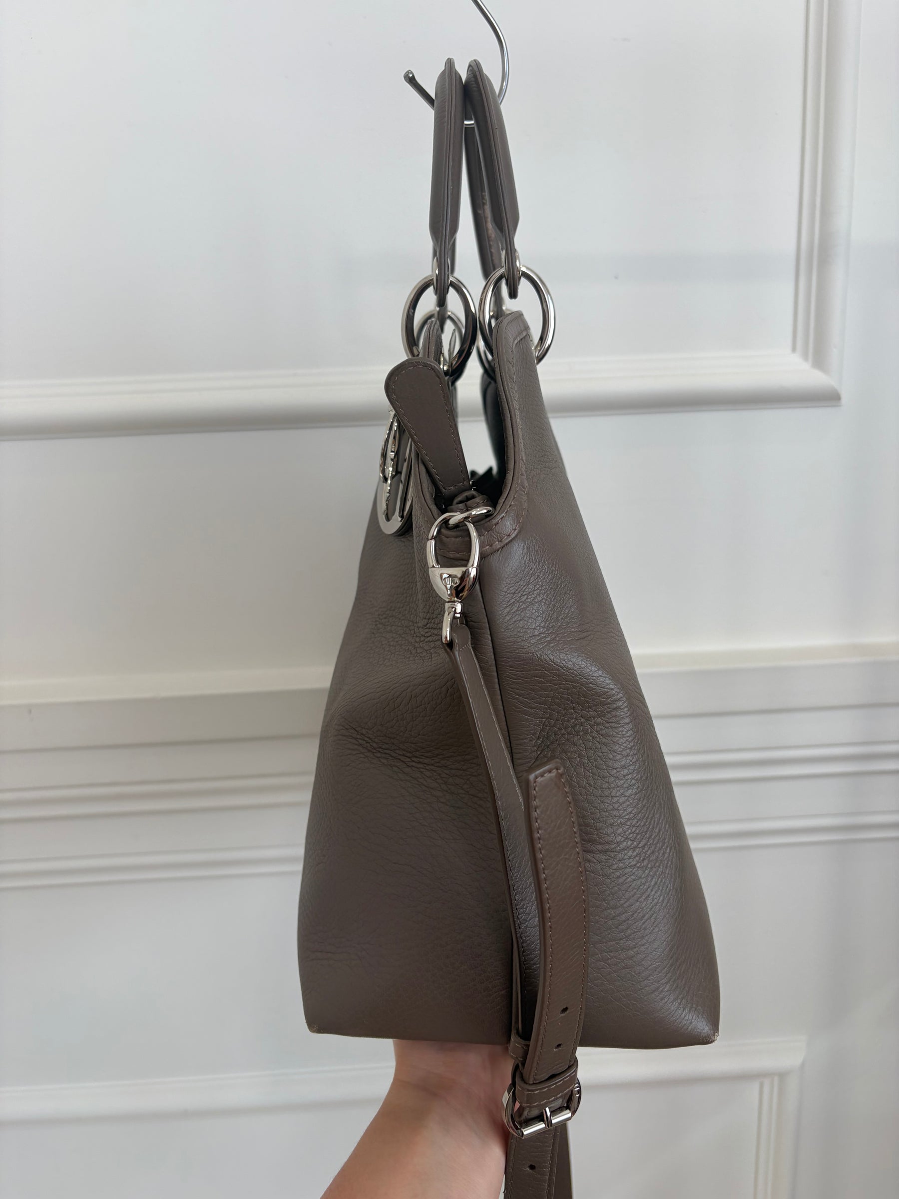 Dior Taupe Leather Grandville Tote