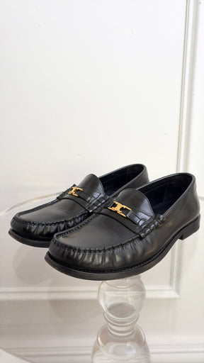 Celine Triomphe Loafers In Black, 37