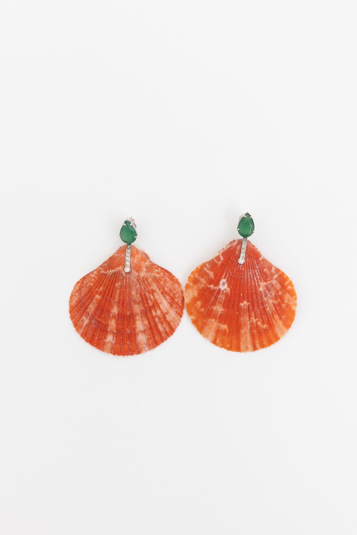 Jade and Topaz Shell Earrings