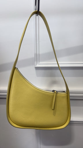 The Row Yellow Leather Half Moon Shoulder Bag