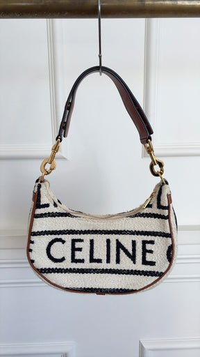 Celine Logo Ava Bag Cream Black