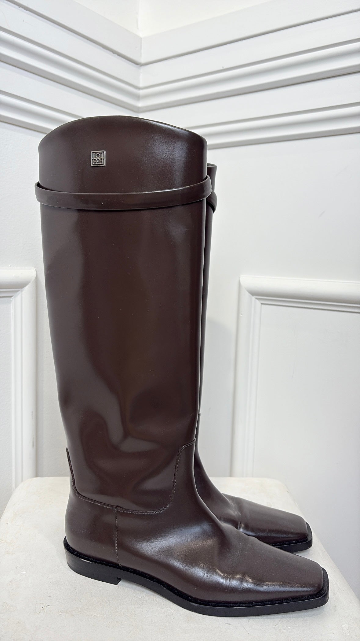 Totême Chocolate Brown Knee High Boots, 37